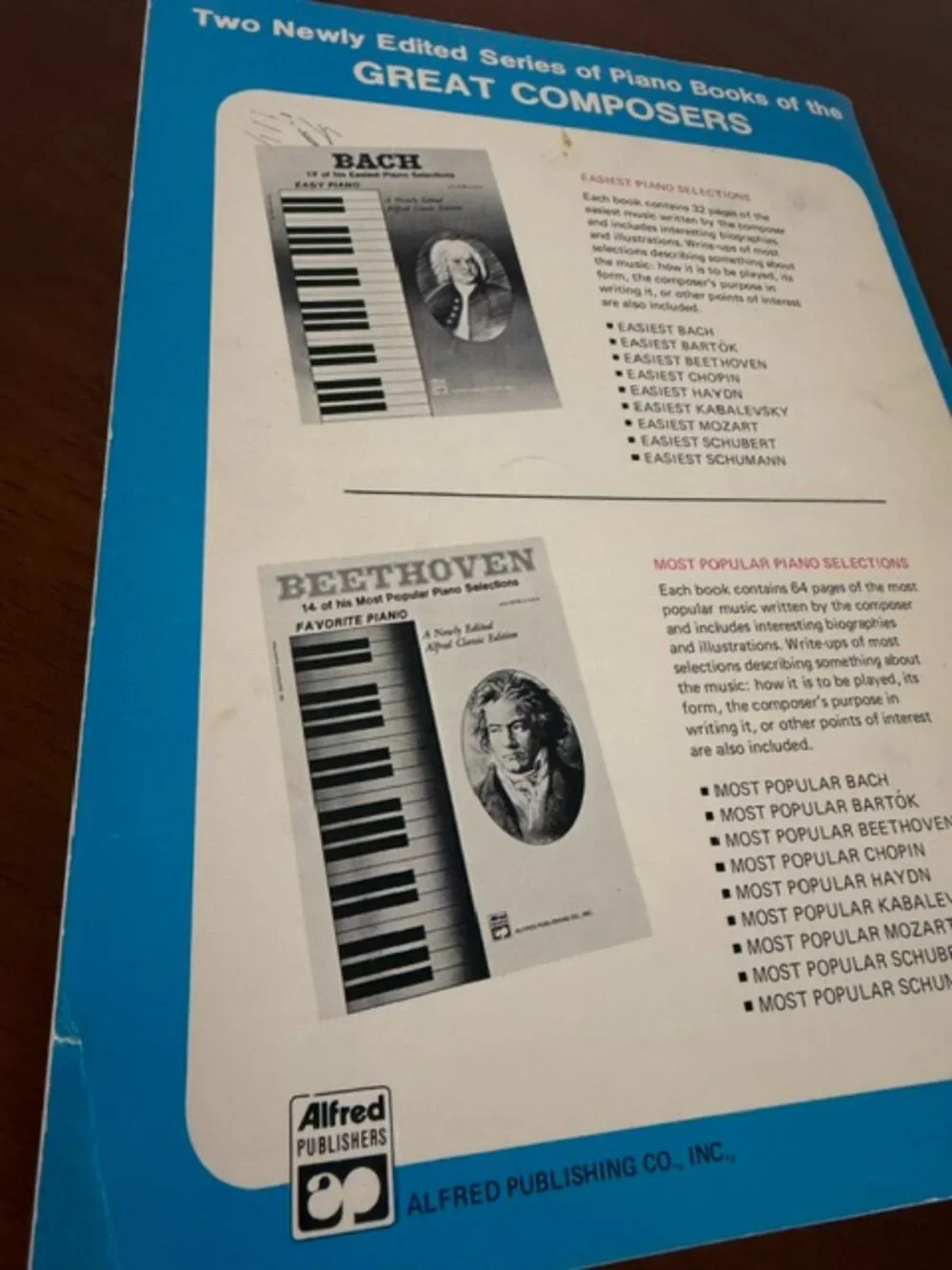 Vintage 1976 Chopin Piano Selections Alfred Classic Edition